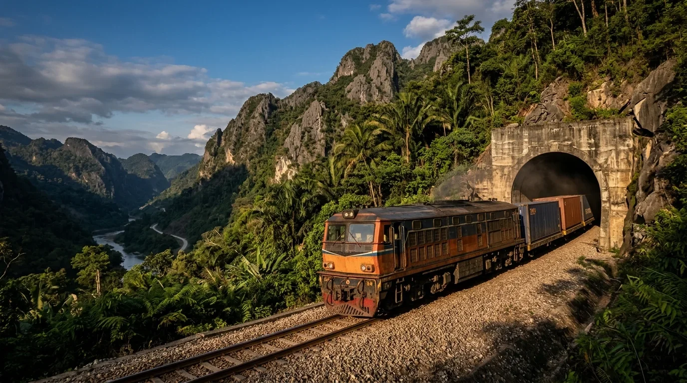 China-Laos railway freight train