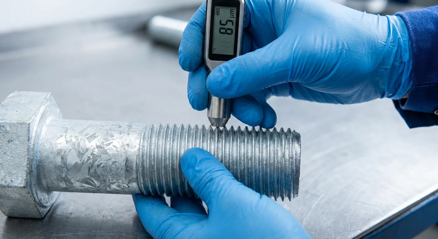 Magnetic thickness gauge on coating